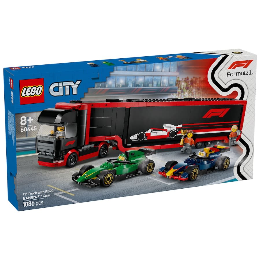 LEGO City F1 Truck with RB20 & AMR24 F1 Cars Set 60445